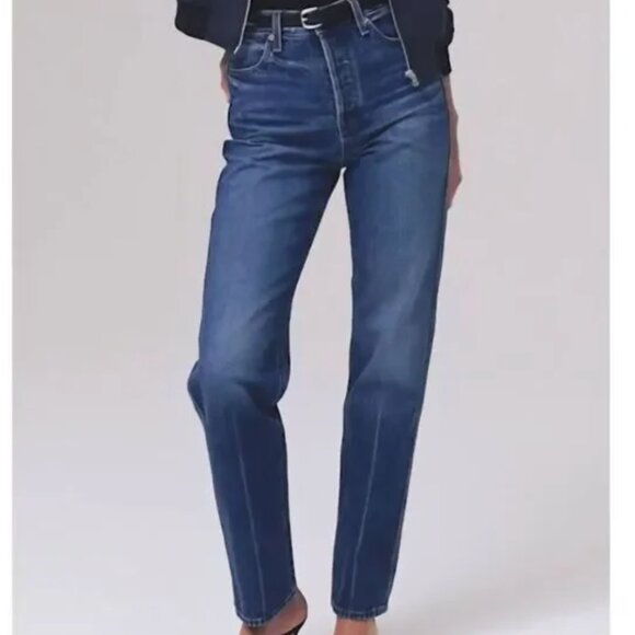 NWT Alex Mill Jeans Womens Blue Carla High Rise Straight Dark Indigo sz 27 - Picture 1 of 5